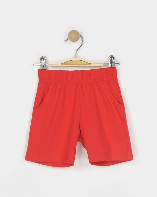 Picture of B31318- BOYS BABIES COTTON SHORTS 6-12 MONTHS RED